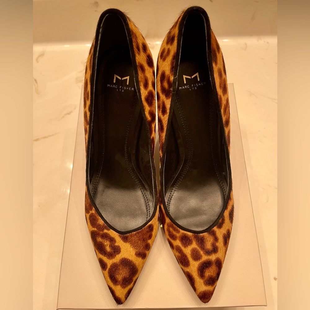Marc Fisher LTD calf hair cone heels